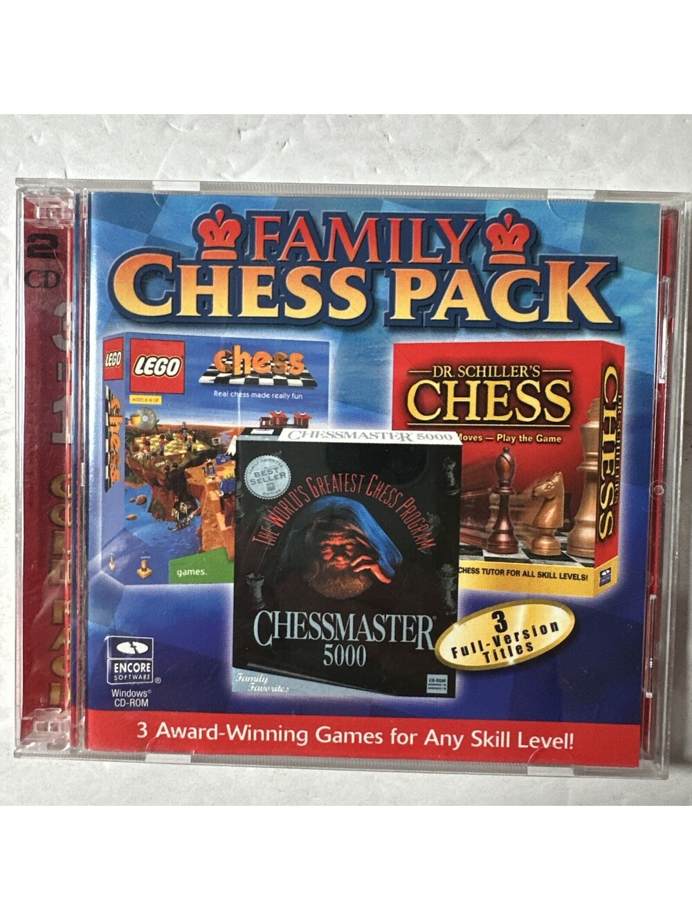 Family Chess Pack 2 disc PC Game CD Disc And Plastic Case BundleWindows 95/98